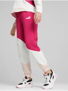 White and pink girls' sweatpants Puma Power - Girls #6386231