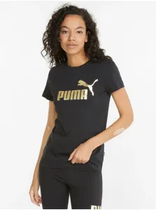 Čierne dámske tričko s potlačou Puma #6177898