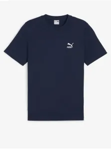 Puma Classics Small Logo Tee Dark Blue T-Shirt - Men's #9476842