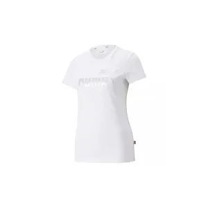 Puma ESS+ METALLIC LOGO TEE Dámske tričko, biela, veľkosť