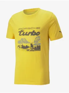 Yellow Men's T-Shirt Puma Porsche - Men #651788