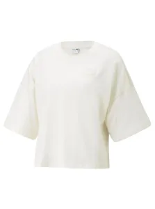 Krémové dámske oversize tričko Puma #7069743