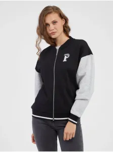 Womens Zipped Gray-Black Zipper Sweatshirt Puma Squad Track - Women #7582014