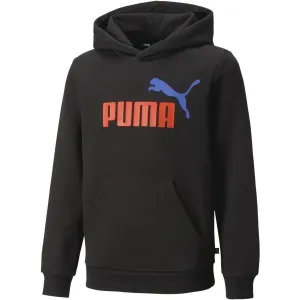 Puma ESS + 2 COL BIG LOGO HOODIE FL B Chlapčenská mikina, čierna, veľkosť #5942142