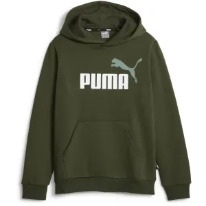 Puma ESS + 2 COL BIG LOGO HOODIE FL B Chlapčenská mikina, zelená, veľkosť #7639332