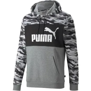 Puma ESS+ CAMO HOODIE TR Pánska športová mikina, sivá, veľkosť XXL