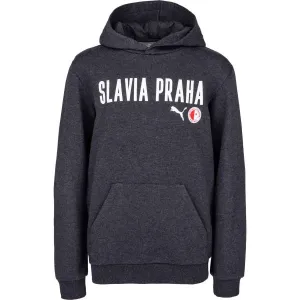 Puma Slavia Prague Graphic Hoody Jr DGRY Chlapčenská mikina, tmavo sivá, veľkosť #413940