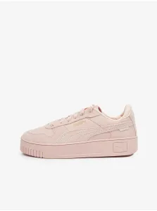 Puma Carina Street Women's Light Pink Sneakers with Leather Details - Women #8979394