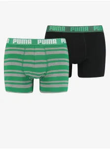 Puma HERITAGE STRIPE BOXER 2P Pánske boxerky, zelená, veľkosť #4893986
