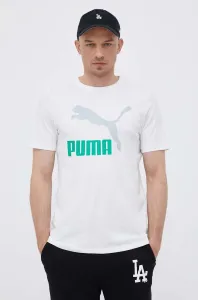 Bavlnené tričko Puma biela farba, s potlačou #6987374