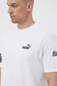 Bavlnené tričko Puma biela farba, s potlačou #8677468