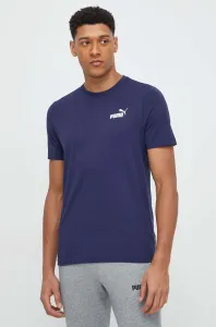 Bavlnené tričko Puma pánske,tmavomodrá farba,jednofarebné,586668