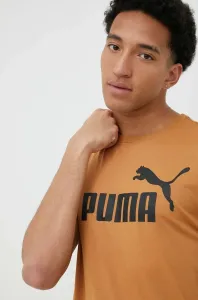 Puma ESS LOGO TEE YEL Pánske tričko, hnedá, veľkosť #270295