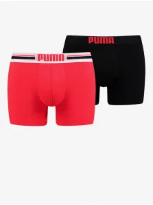 Sada dvoch pánskych boxerok v červenej a čiernej farbe Puma #161079