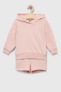 Detská tepláková súprava Puma Loungewear Short Suit G ružová farba