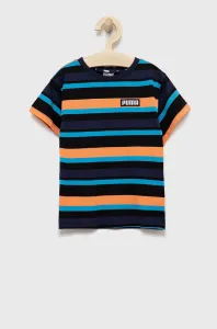 Detské bavlnené tričko Puma 847293 tmavomodrá farba, vzorovaný #236633