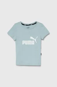 Detské bavlnené tričko Puma čierna farba