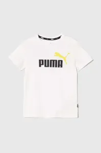 Detské bavlnené tričko Puma čierna farba, s potlačou