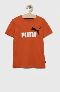 Detské bavlnené tričko Puma ESS+ 2 Col Logo Tee B oranžová farba, s potlačou