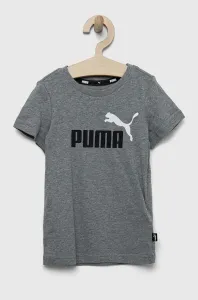 Detské bavlnené tričko Puma ESS+ 2 Col Logo Tee B šedá farba, s potlačou #8677008
