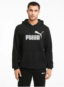 Mikina s kapucňou Puma Essential Big Logo Hoodie Čierna / Biela