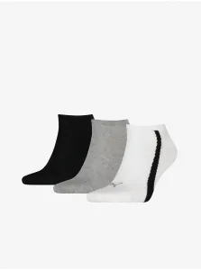 Súprava troch párov ponožiek v čiernej, bielej a svetlo šedej farbe Puma Lifestyle #4815135