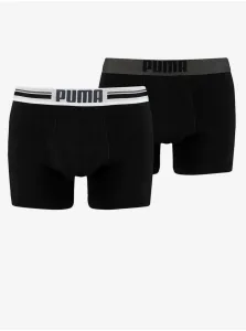Puma PLACED LOGO BOXER 2P Pánske boxerky, čierna, veľkosť