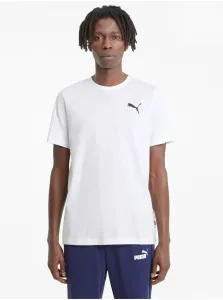 Bavlnené tričko Puma pánsky, biela farba, jednofarebný, 586668