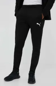 Tréningové nohavice Puma čierna farba, s potlačou