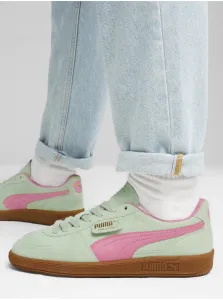 Pink and green suede sneakers Puma Palermo - Men's #8584475