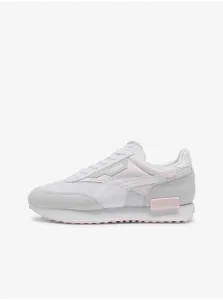 Puma Future Rider Q Women's Pink and White Sneakers with Leather Details - Women's #9498958