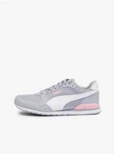 Puma ST Runne Light Grey Women's Suede Detailing Sneakers - Ladies #9270146