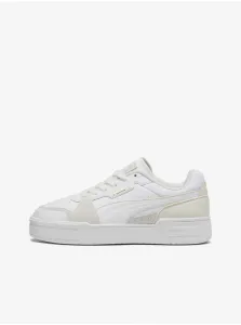 White Men's Leather Sneakers Puma CA Pro Lux III - Men's #9498930