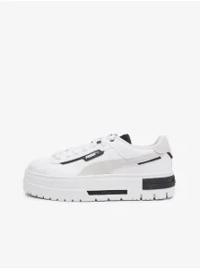 White Women's Sneakers with Leather Detailing Puma Mayze Crashed Wns - Women #9269385