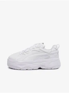 White women's sneakers with leather details Puma BLSTR Dresscode Wns - Women #9269807