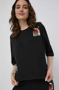 Bavlnené tričko Puma 534350 čierna farba, #6014100