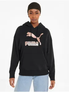 Čierna dámska vzorovaná mikina s kapucou Puma #205878