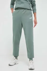 Nohavice Puma dámske, zelená farba, jednofarebné