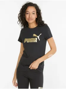 Čierne dámske tričko s potlačou Puma