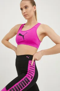 Športová podprsenka Puma ružová farba, jednofarebný