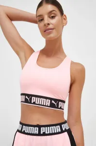 Športová podprsenka Puma Strong ružová farba, jednofarebná