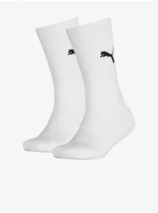 Sada dvoch párov detských ponožiek v bielej farbe Puma