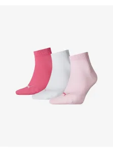 Set of three pairs of women's ankle socks in pink Puma - Men