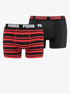 Puma HERITAGE STRIPE BOXER 2P Pánske boxerky, červená, veľkosť