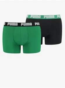 Sada dvoch pánskych boxerok v čiernej a zelené farbe Puma #5004263