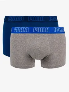 Set of two men's boxers in dark blue and gray Puma - Men's