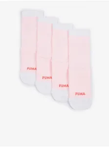 Set of two pairs of women's socks in light pink Puma Cat - Ladies