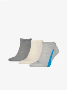 Set of three pairs of unisex socks in beige and gray Puma - Men's
