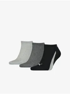 Sada troch párov ponožiek v šedej a čiernej farbe Puma #6199071