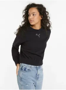 Black Womens Cropped Sweatshirt Puma Her - Women